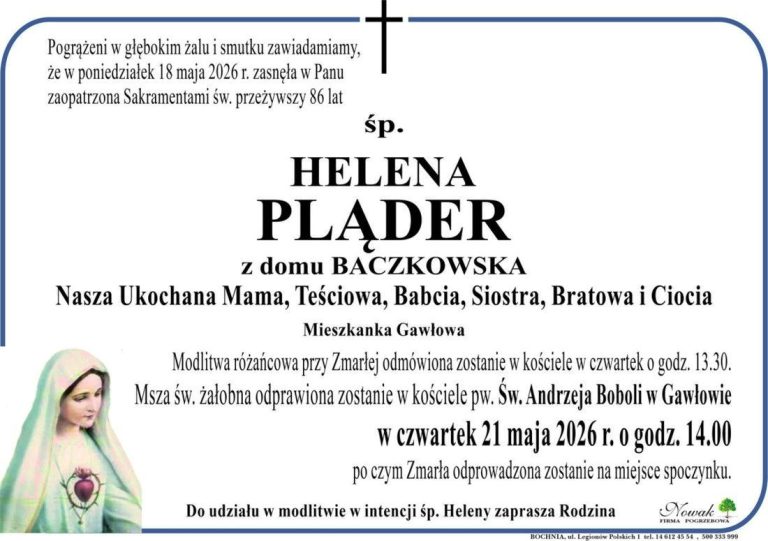 Śp. Helena PLĄDER