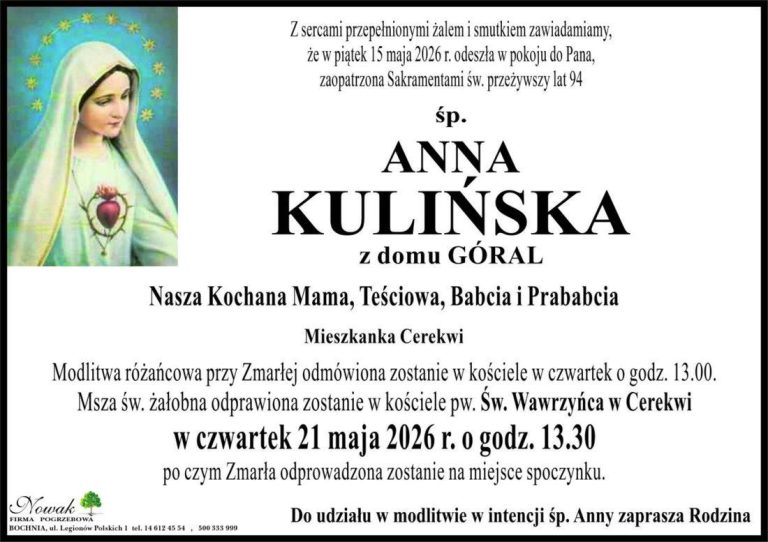 Śp. Anna Kulińska