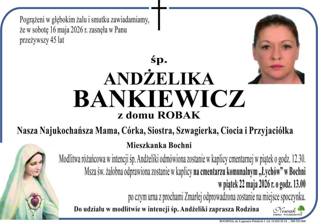 Klepsydra – Śp. Andżelika Bankiewicz