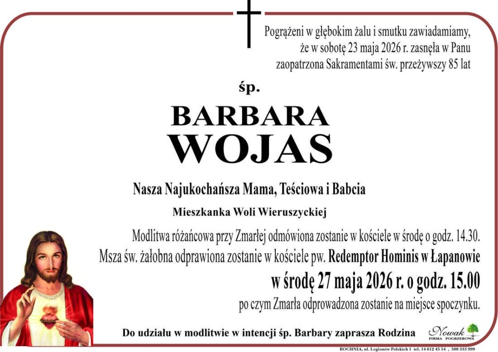 Klepsydra – Śp. Barbara Wojas