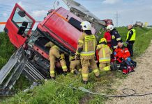 Gmina Szczurowa. Zderzenie ciężarówek pod Rylową. Jedna osoba trafiła do szpitala – ZDJĘCIA