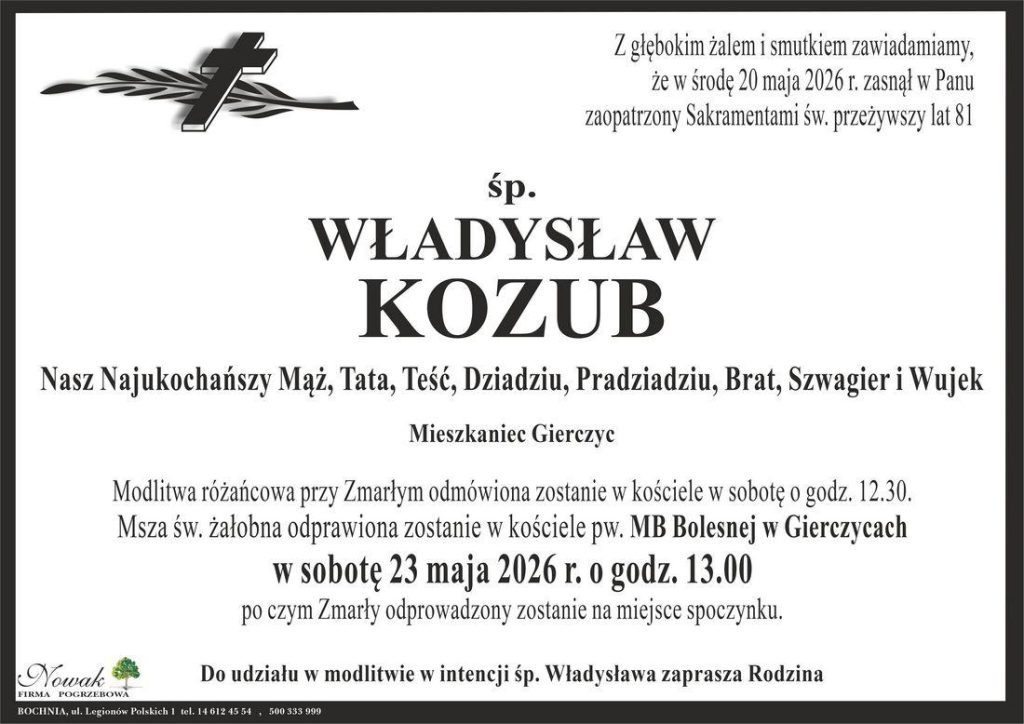 Klepsydra – Śp. Władysław Kozub