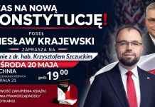 „Czas na nową konstytucję” – spotkanie w Bochni z posłami Wiesławem Krajewskim i Krzysztofem Szczuckim