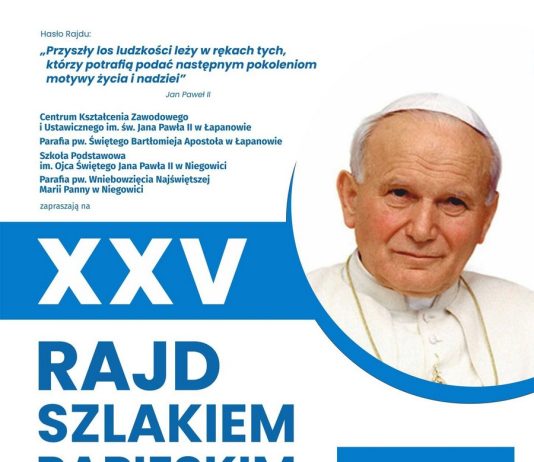 XXV Rajd Szlakiem Papieskim z Niegowici do Łapanowa już 16 maja