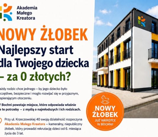 🔸 Nowy żłobek w Bochni. „Akademia Małego Kreatora” zaprasza: opłaty 0 zł – ostatnie wolne miejsca!