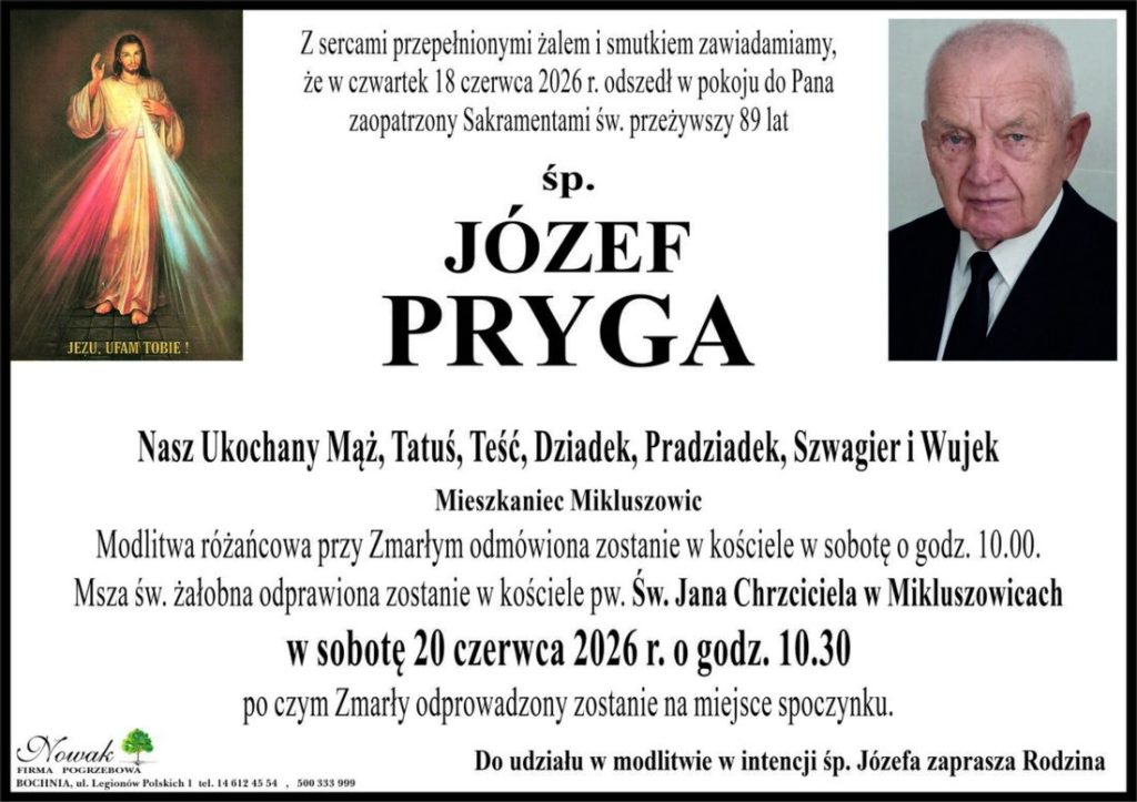 Klepsydra – Śp. Józef Pryga