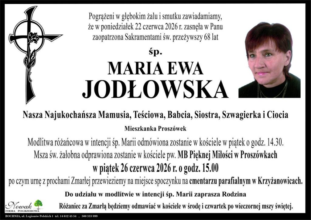 Klepsydra – Śp. Maria Ewa Jodłowska