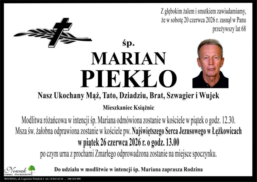 Klepsydra – Śp. Marian Piekło