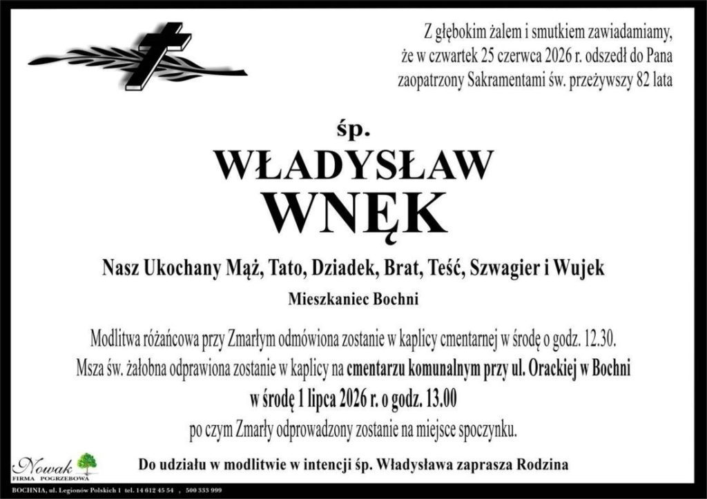 Klepsydra – Śp. Władysław Wnęk