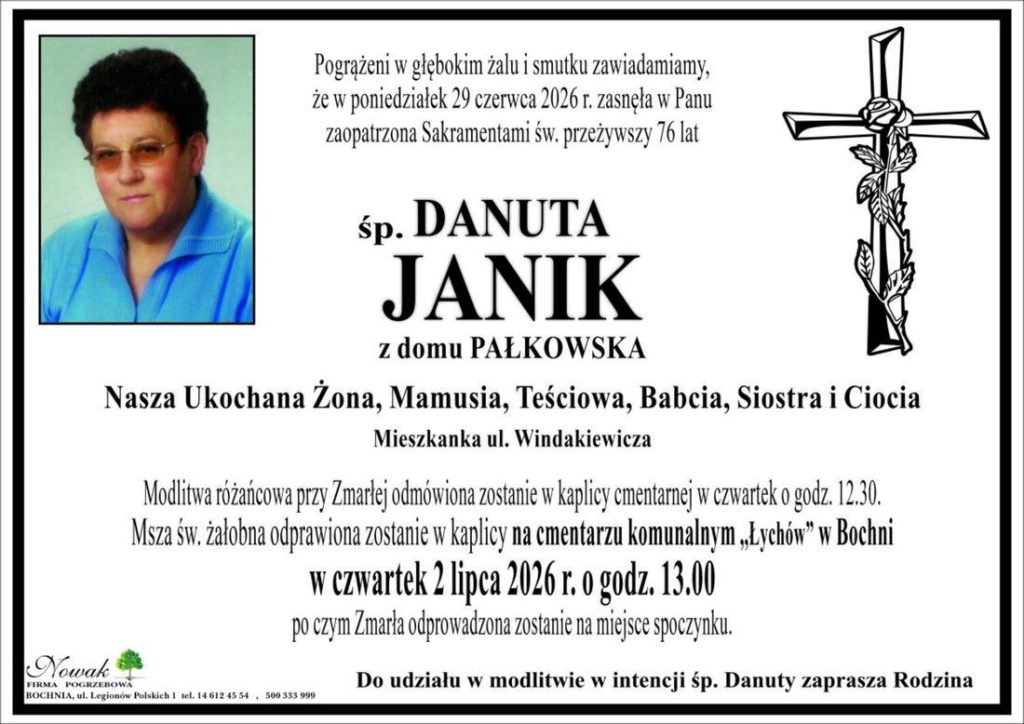Klepsydra – Śp. Danuta Janik