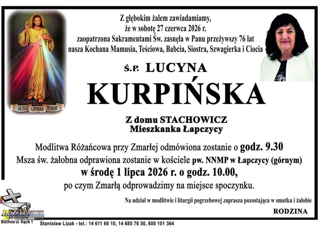 Klepsydra – Śp. Lucyna Kurpińska