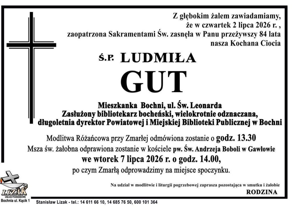 Klepsydra – Śp. Ludmiła Gut